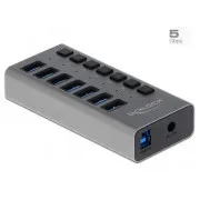 Delock külső SuperSpeed USB Hub 7 porttal   kapcsoló