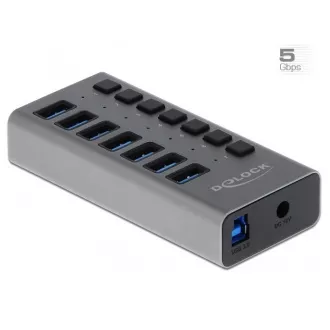 Delock külső SuperSpeed USB Hub 7 porttal kapcsoló Delock külső SuperSpeed USB Hub 7 porttal kapcsoló