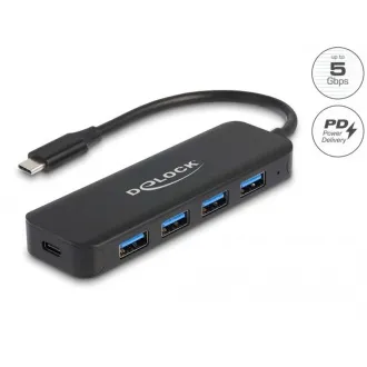 Delock USB Type-C™ Hub, 4 port, USB 3.2 Gen 1, Power Delivery, 85 W