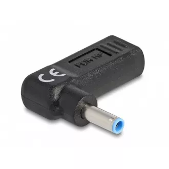 Delock laptop-töltőkábel-adapter, USB Type-C aljzatról HP 4,5 x 3,0 mm-es csatlakozóra, 90°-os szögben Delock laptop-töltőkábel-adapter, USB Type-C aljzatról HP 4,5 x 3,0 mm-es csatlakozóra, 90°-os szögben