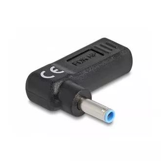Delock laptop-töltőkábel-adapter, USB Type-C aljzatról HP 4,5 x 3,0 mm-es csatlakozóra, 90°-os szögben Delock laptop-töltőkábel-adapter, USB Type-C aljzatról HP 4,5 x 3,0 mm-es csatlakozóra, 90°-os szögben