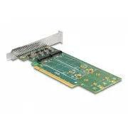 Delock PCI Express 4.0 x16 - 4 x belső M.2 kulcs M 110 mm NVMe kártya - Alacsony profilú