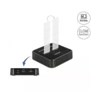 Delock M.2 dokkolóállomás 2 x M.2 NVMe PCIe SSD-hez klónozási funkcióval