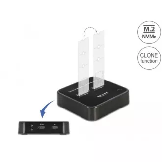 Delock M.2 dokkolóállomás 2 x M.2 NVMe PCIe SSD-hez klónozási funkcióval
