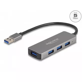 Delock 4 portos USB 3.2 Gen 1 hub USB Type-A csatlakozóval - USB Type-A portok az oldalán
