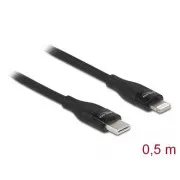 Delock USB Type-C™ Lightning™ adat- és töltőkábel iPhone™, iPad™ és iPod™ készülékhez fekete 0.5 m MFi