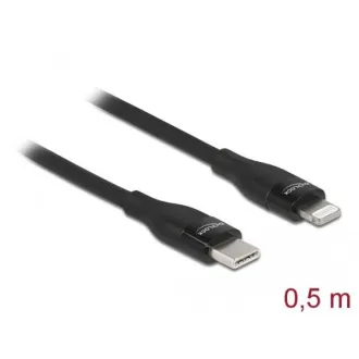 Delock USB Type-C™ Lightning™ adat- és töltőkábel iPhone™, iPad™ és iPod™ készülékhez fekete 0.5 m MFi
