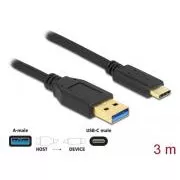 Delock SuperSpeed USB (USB 3.2 Gen 2) Type-A és USB Type-C™ kábel, 3 méter hosszú