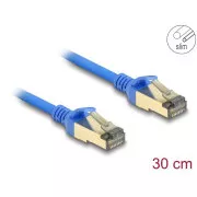Delock RJ45 hálózati kábel, Cat.8.1, F/FTP, vékony, 0.3 m, kék