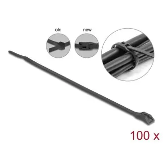 Delock kábelkötegelő lapos fejjel, L 205 x W 2,5 mm, 100 db fekete Delock kábelkötegelő lapos fejjel, L 205 x W 2,5 mm, 100 db fekete