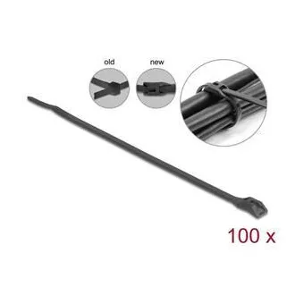 Delock kábelkötegelő lapos fejjel, L 205 x W 2,5 mm, 100 db fekete Delock kábelkötegelő lapos fejjel, L 205 x W 2,5 mm, 100 db fekete