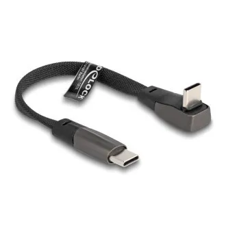 Delock USB 2.0 lapos kábel USB Type-C dugaszos csatlakozóból USB Type-C dugaszos csatlakozóba, derékszögű Delock USB 2.0 lapos kábel USB Type-C dugaszos csatlakozóból USB Type-C dugaszos csatlakozóba, derékszögű