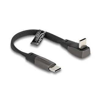 Delock USB 2.0 lapos kábel USB Type-C dugaszos csatlakozóból USB Type-C dugaszos csatlakozóba, derékszögű Delock USB 2.0 lapos kábel USB Type-C dugaszos csatlakozóból USB Type-C dugaszos csatlakozóba, derékszögű