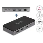 Delock USB Type-C™ 4K dokkolóállomás - kettős HDMI MST / USB / Gibabit LAN / PD 3.0 85 W