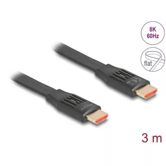 Delock nagy sebességű HDMI lapos szalagkábel 48 Gbps 8K 60 Hz 3 m