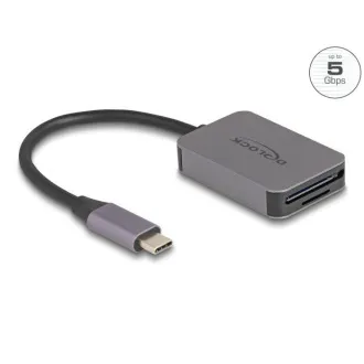 Delock kártyaolvasó USB Type-C™ alumínium házban SD vagy Micro SD memóriakártyákhoz