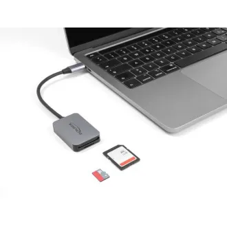 Delock kártyaolvasó USB Type-C™ alumínium házban SD vagy Micro SD memóriakártyákhoz