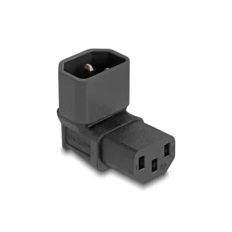Delock hálózati adapter IEC 60320 - C14 - C13, dugó / aljzat, 2,5 A, 90°, derékszögű, derékszögű