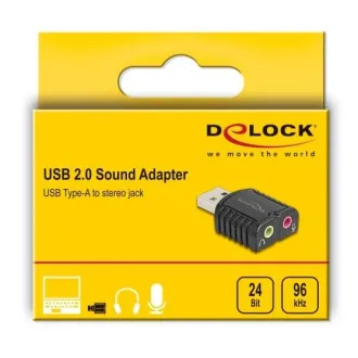 Delock külső USB 24 bit / 96 kHz Plug & Play hangkártya Windows, MAC, Linux, Chrome OS operációs rendszerekhez