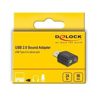 Delock külső USB 24 bit / 96 kHz Plug & Play hangkártya Windows, MAC, Linux, Chrome OS operációs rendszerekhez