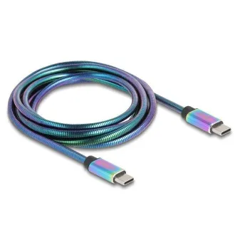Delock USB 2.0-ról USB Type-C™ dugóról dugóra kábel, szivárványszínű fém köpeny, PD 3.0, 60 W, 2 m Delock USB 2.0-ról USB Type-C™ dugóról dugóra kábel, szivárványszínű fém köpeny, PD 3.0, 60 W, 2 m