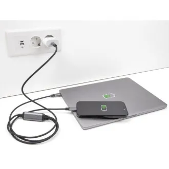 Delock USB-C™ Y-alakú kábel, 1 x dugó 2 x PD 3.0 dugóhoz, 100 W intelligens teljesítményelosztás, 1,2 m