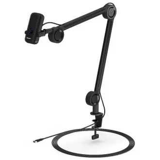 Endorfy Solum hangmikrofon, vezetékes, karos, 2× pop-up szűrő, RGB háttérvilágítás, 3,5 mm-es csatlakozó, USB-C, USB-A redukció, fekete színű