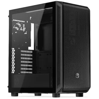 Endorfy Arx 500 Core Case, Middle tower, tápegység nélkül, ATX, 2× USB, 1× USB-C, 2× 140mm-es ventilátor, hálós panel, átlátszó oldal, fekete színű