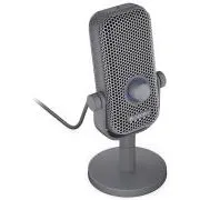Endorfy Solum Voice S Alt Gray, mikrofon, kondenzátoros, kardioid, RGB háttérvilágítás, USB-C, érintéses némítás, 3,5 mm-es jack, szürke