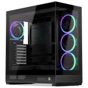 Endorfy Fishtank 6000 Corona, számítógép-ház, E-ATX, 4× ARGB 120 mm-es ventilátor, 2× USB 3.0, 1× USB-C, panoráma, üvegezett oldal- és elülső panel, keskeny