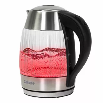 Salente StripeGlass, vízforraló 1,8 l, rozsdamentes acél/üveg, piros háttérvilágítással