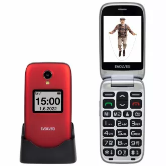 EVOLVEO EasyPhone FS, 2,8"-os felnyitható mobiltelefon időseknek töltőállvánnyal (piros) EVOLVEO EasyPhone FS, 2,8"-os felnyitható mobiltelefon időseknek töltőállvánnyal (piros)