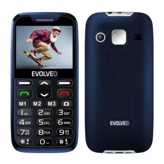 EVOLVEO EasyPhone XR, telefon időseknek töltőállvánnyal, 2,3" 320 x 240/1xSIM/0.3Mpx/microSDHC/1000 mAh/kék színű