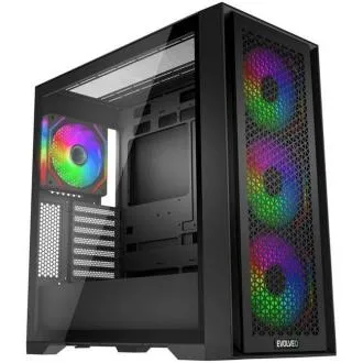 EVOLVEO Rhino, eATX/ATX ház, 4 db 120 mm-es ARGB ventilátor, edzett üveg oldallap rácsos előlap EVOLVEO Rhino, eATX/ATX ház, 4 db 120 mm-es ARGB ventilátor, edzett üveg oldallap rácsos előlap