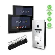 EVOLVEO DoorPhone ID-2, kétlakásos, kétvezetékes videótelefon RFID-vel, ujjlenyomat-olvasóval és ONVIF-kompatibilis kamerákkal