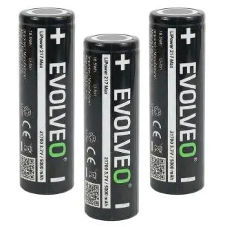 EVOLVEO LiPower 217 Max 5000 – 21700-as lítium-ion akkumulátor (3,7 V / 5000 mAh), 3 db EVOLVEO LiPower 217 Max 5000 – 21700-as lítium-ion akkumulátor (3,7 V / 5000 mAh), 3 db
