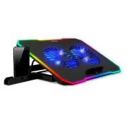 EVOLVEO CoolPro, hűtőalátét laptophoz, 2 ventilátor, RGB háttérvilágítás, fekete