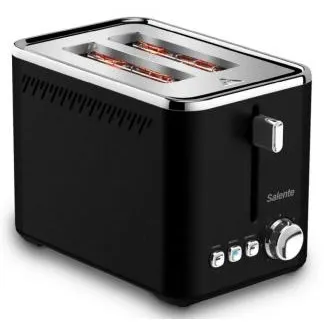 Salente ToastPro, kenyérpirító, rozsdamentes acél, fekete Salente ToastPro, kenyérpirító, rozsdamentes acél, fekete