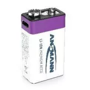 Ansmann Li-ion 9V Block, min 340mAh, töltőelektronikával, USB-C
