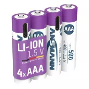 Ansmann AAA típusú Li-ion, min. 400mAh, töltőelektronikával, USB-C