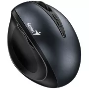 Genius Ergo 8300S, egér, vezeték nélküli, optikai, függőleges, 1600DPI, 7 gomb, csendes, fekete-szürke, fekete-szürke