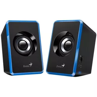 Genius Speakers SP-U125, hordozható hangszórók, 2.0, 3W, USB tápegység, 3,5 mm-es csatlakozó, kék-fekete
