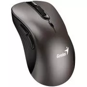 Genius Ergo 8100S egér, vezeték nélküli, ergonomikus, optikai, 1600DPI, 6 gomb, USB, titán, titánium