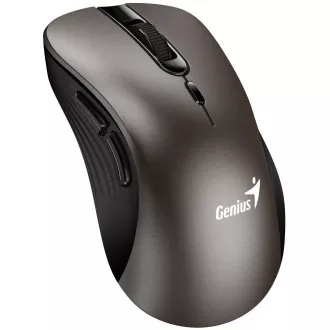 Genius Ergo 8100S egér, vezeték nélküli, ergonomikus, optikai, 1600DPI, 6 gomb, USB, titán, titánium