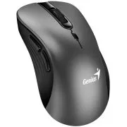 Genius Ergo 8100S egér, vezeték nélküli, ergonomikus, optikai, 1600DPI, 6 gomb, USB, metálszürke, metálszürke