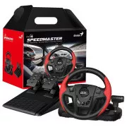 Genius GX Gaming SpeedMaster, Kormánykerék, pedálok, váltó, PC, PS3, PS4, USB, rezgés, fekete és piros színben