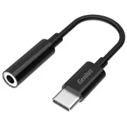 Genius ACC-C100, reduktor, USB-C csatlakozó, 3,5 mm-es jack aljzat, 10 cm, fekete