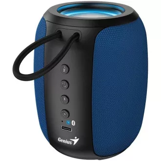 Genius SP-915BT hangszóró, vezeték nélküli, Bluetooth, 5W, LED háttérvilágítás, USB-C, akár 6 óra üzemidő, mikrofon, Copilot támogatás, kék-fekete színű Genius SP-915BT hangszóró, vezeték nélküli, Bluetooth, 5W, LED háttérvilágítás, USB-C, akár 6 óra üzemidő, mikrofon, Copilot támogatás, kék-fekete színű