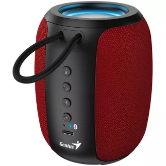 Genius SP-915BT hangszóró, vezeték nélküli, Bluetooth, 5W, LED háttérvilágítás, USB-C, akár 6 óra üzemidő, mikrofon, Copilot támogatás, piros és fekete színben. Genius SP-915BT hangszóró, vezeték nélküli, Bluetooth, 5W, LED háttérvilágítás, USB-C, akár 6 óra üzemidő, mikrofon, Copilot támogatás, piros és fekete színben.