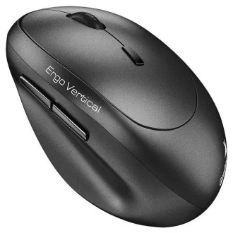 Genius Ergo 8350S, egér, vezeték nélküli, optikai, függőleges, 2400DPI, 6 gomb, csendes, Copilot, 2.4GHz, Bluetooth 5.3, szürke